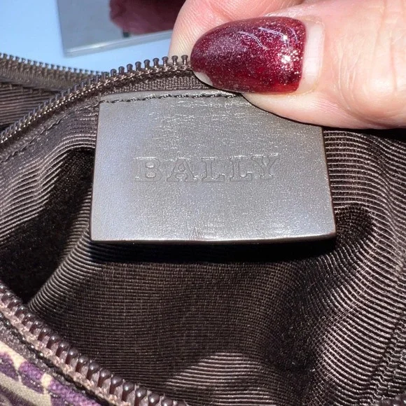 Bally Vintage Monogram Shoulder Bag Y2K Designer Purse Italian Leather - Picture 7 of 16